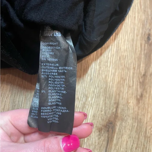 The Kooples Short Sleeve whimsigoth grunge black Velvet Rouched Mini Dress - Picture 9 of 9